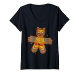 Womens Marvel Wolverine + Deadpool Holiday Matching Gingerbread Man V-Neck T-Shirt