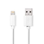 Usb-Kabel Nedis 2.0 Apple Lightning Hvit 2M