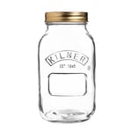 Kilner Preserve Jar 1L (1000ml) Round Glass Screw Top Lid Preservation Storage Jar for Pickling Vegetables Whole Fruits Chunky Chutneys