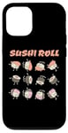 Coque pour iPhone 12/12 Pro Rouleau de sushi amusant dessin animé Kawaii Anime japonais Art Design