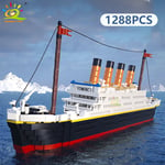 HUIQIBAO 1288Pcs Titanic Model Cruise Ship 3D Mini Building Blocks Boat Bricks C