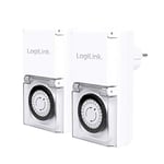 LogiLink ET0006A Lot de 2 minuteurs mécaniques IP44 Extérieur Blanc