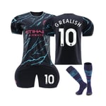 (2023/24 Manchester City tredje tröja #10 Grealish fotbollströja kit 28(150-160CM)