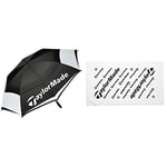 TaylorMade Tour Preferred 64 inch Double Canopy Golf Umbrella, Black, One Size & Tour Golf Towel