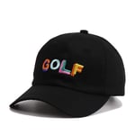 MIBQM Unisexe Lettre Broderie Golf Casquette de Baseball Hommes Protection Solaire Chapeau de Soleil Femmes-Noir