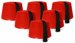 24 X Red Fez Hat Tommy Cooper Moroccan Turkish Adults Fancy Dress Up Costume