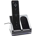 MP power @ Noir STATION CHARGEUR 2 Port +2 BATTERIE battery 2800mAh Pour Nintendo Wii WIIMOTE MANETTE REMOTE