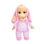 Cry Babies Tiny Cuddles Bunnies Lola, Poupée Douce et câline de 25 cm, pleurant de Vraies Larmes, Pyjama de Lapin Rose Inclus, Jouet pour garçons et Filles de 18 Mois et Plus