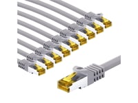 Goobay Rj45 Cat 6A S/Ftp Patchkabel (Pimf), 500 Mhz, Med Cat 7 Råkabel, 3 M, Grå, 10 - Kabellängd 3 M