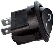 Hama Interrupteur pour véhicules (Interrupteur de voiture, rond, 10 A, 12 V, interrupteur à bascule) Noir