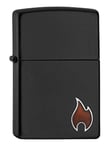 Zippo 2007118 – Briquet tempête Little Flame, Mini emblème attaché, Noir Mat, Rechargeable, dans Une boîte Cadeau de qualité supérieure