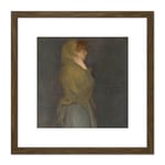 Whistler Arrangement Yellow Gray Effie Deans Painting 8X8 Inch Square Wooden Framed Wall Art Print Picture with Mount