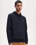 Fred Perry Mens Tipped Hooded Sweatshirt Navy/dark Caramel - Size X-Large