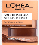 L'OREAL Smooth Sugars Nourish Scrub 50ml Cocoa Face and Lip Exfoliating Softens