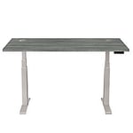 Rectangular Sit Stand Desk Newport Oak Steel, MFC, PVC CAMBIO 1400 x 800 x 645-1305mm