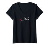 Womens Palestine Arabic Falastin Palestine T-shirt V-Neck T-Shirt