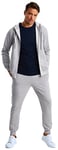 Björn Swensen Survêtement de jogging pour homme en coton - Survêtement de sport pour garçon - Pantalon de jogging - Veste de survêtement pour homme, gris, M