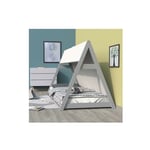 Le Quai Des Affaires - Lit cabane tipi 90x190 + 1 toile + 1 sommier / Gris/ 200x104x131