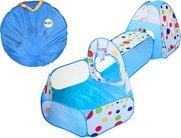 Leantoys Lekeplass For Barn 3In1 Iglo Telt Tunnel Basseng Ball Basket Blue