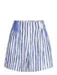 Mango Striped High-Waisted Shorts Blå