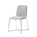 CRIBEL Chaise Alfa Septembre, Tissu, Métal Chromé, 4 Pièces, Gris