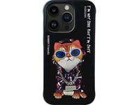 Dėklas Nimmy Etui Iphone 15 Pro 6.1" Juoda/Juodas Glasses Cool Cat