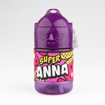 Bouteille personnalisée pour enfant, gourde d'eau avec paille - Super Anna