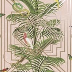 Holden Decor Glasshouse Congo Pink Wallpaper 90200 - Tropical Plam Birds Snake