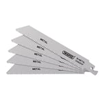 Draper 43460 Bi-metal Reciprocating Saw Blades for Metal, 150mm, 10tpi (Pack of 5)