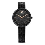 Swarovski Montre Cosmopolitan, Bracelet en métal, Noir, PVD noir