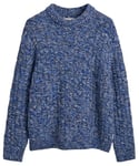 GANT Mélange de Laine texturée, col en C Pull-Over, Bleu océan, S Homme