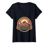 Womens Constantinople Byzantium In Greek Constantinoupoli Byzantine V-Neck T-Shirt