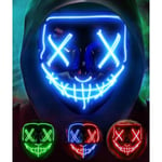 Färgglad LED Mask Face Halloween Party Skrämmande Rave Glow Led Mask Face Halloween LED ansiktsmasker.