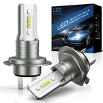 SHINYY Ampoules H7 LED Phare pour Voiture et Moto, 16000LM 6500K Blanc Froid 300% Lumineuses LED H7 Feux de Croisement Anti Erreur Kit de Conversion, 1:1 Remplace Lampes Halogènes et Xénon, 2 Pièces