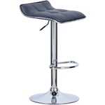 WOLTU Tabouret de bar en cuir synthétique, lot de 2, Tabouret de bar pivotant, hauteur réglable, Gris