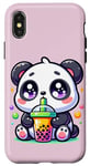 Coque pour iPhone X/XS Panda Kawaii Boba Bubble Tea Anime Mignon Pour Les Enfants