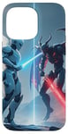 Coque pour iPhone 14 Pro Max Fantastique robot mignon combat de démons