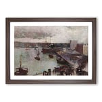 Big Box Art Departure of The Orient by Charles Conder Framed Wall Art Picture Print Ready to Hang, Walnut A2 (62 x 45 cm)