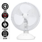 9 Inch Desk Fan Portable Worktop Table Fan 2 Speed Oscillating Air Cooling Fan