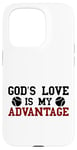 Coque pour iPhone 15 Pro God's Love is My Advantage Christian Tennis Jesus Christ