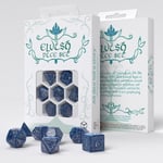 Elfique Cobalt & Argent Dé Set Hobby Magie Rôle Jouer Jeux Q-Workshop Neuf