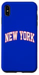 Coque pour iPhone XS Max Retro New York Hommes NY Bleu Orange Femmes Vintage NY Blanc Tee