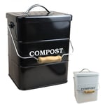 Composteur, bac, poubelle à compost de cuisine rectangle - 3 l - Noir Linxor