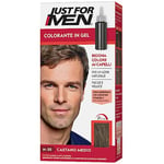 Just For Men Colorant en gel, couleur cheveux homme, couleur marron moyen, couvre les cheveux blancs et gris, look naturel - H35