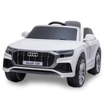 Audi Q8 Voiture Électrique Enfant,3 Jusqu'a 6 Ans, 12v Moteur, Lumineux, Mp3, Usb,En Cuir, Soft Start, Télécommande, Carte Sd, Blanc