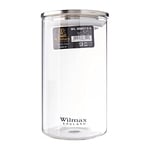 Wilmax WL-888515/A Boîte de Conservation Alimentaire Hermétique en Verre Borosilicate avec Couvercle en Acier Inoxydable, Capacité 1100 ml