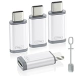 MoKo 4Pack Lightning Female to USB C Male Adapter,USB-C to Lightning Adapter for iPhone 15/16 Pro/16 Pro Max/Plus,Galaxy S24,iPad Air, iPhone to USB C Adapter for Charging/Data Sync, NOT for Audio/OTG