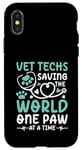 Coque pour iPhone X/XS Vet Techs Saving The World One Paw At A Time