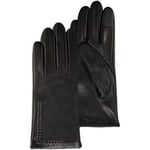 Gants Isotoner  Gants Femme Cuir d'agneau Noir surpiqûres