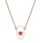 Swarovski Una necklace Round Cut Oval Shape Red Dancing, Rose gold-tone New🎁